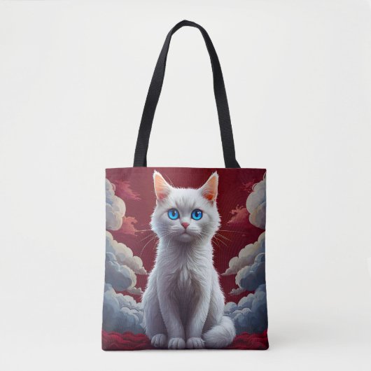 Tote Bag Joli Chat Blanc (Devant)