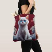 Tote Bag Joli Chat Blanc (De près)
