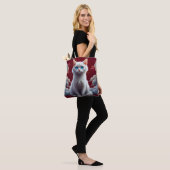 Tote Bag Joli Chat Blanc (Sur le modèle)