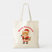 Tote Bag Joli chat de Noël "Joyeux Noël" (Dos)