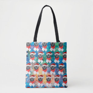 Tote Bag Joli Chat Noir Drôle de Noël Fêtes