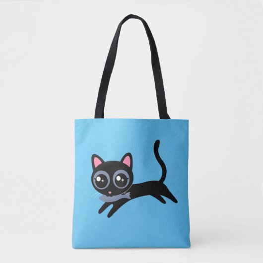 Tote Bag Joli chaton avec poisson (Devant)