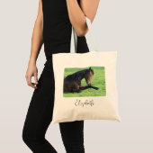 Tote Bag Joli Cheval Brown allongé dans l'herbe (Devant (produit))