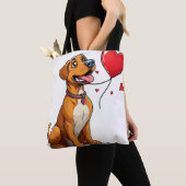 Tote Bag Joli chien de la Saint-Valentin (De près)