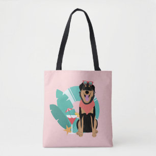 Tote Bag Joli chien d'été avec lunettes de soleil