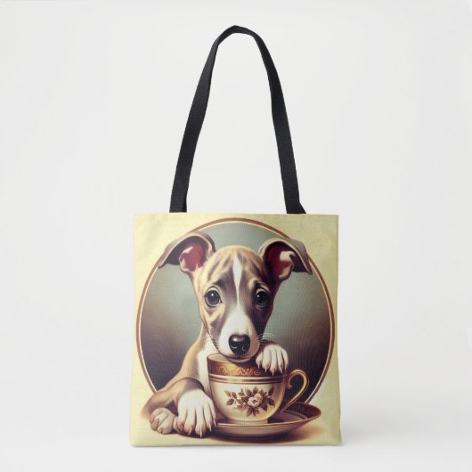 Tote Bag Joli chiot Whippet (Devant)