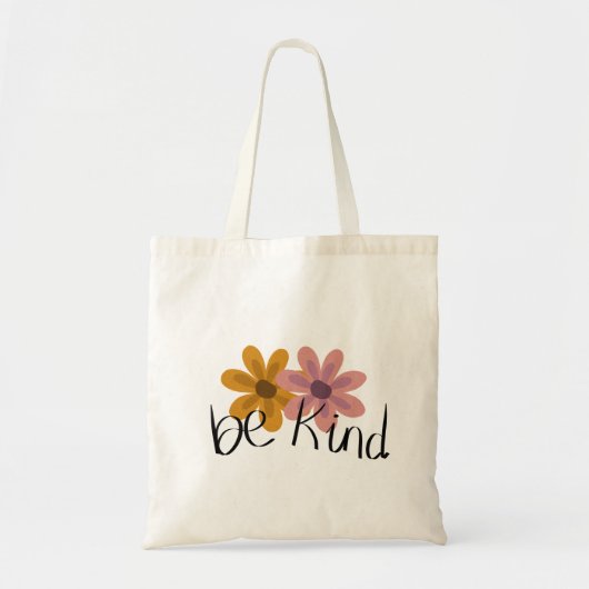 Tote Bag Joli Citation À La Main De Floral Be Kind (Devant)