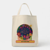 Tote Bag Joli Citation Florale Inspirant Nom de l'Inspirété (Dos)