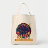 Tote Bag Joli Citation Florale Inspirant Nom de l'Inspirété (Devant)