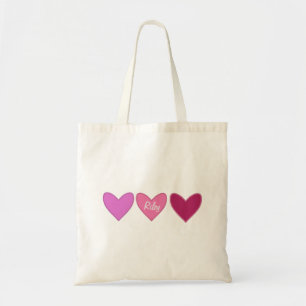 Tote Bag Joli Coeur rose et lavande Saint-Valentin