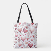 Tote Bag Joli Coeur rose et rouge Saint Valentin (Dos)