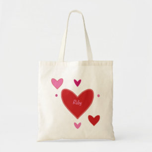 Tote Bag Joli Coeur rouge et rose Saint Valentin