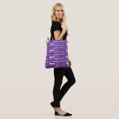 Tote Bag Joli Collage de Nom Personnalisable Violet (Sur le modèle)