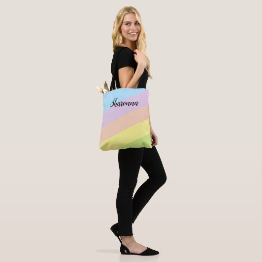 Tote Bag Joli coloré rayé (Sur le modèle)