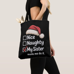 Tote Bag Joli Coquin Mon Chapeau De Noël De Santa Ma Soeur 