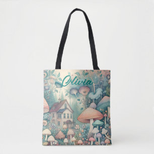 Tote Bag Joli cottage core village fantaisiste personnalisé