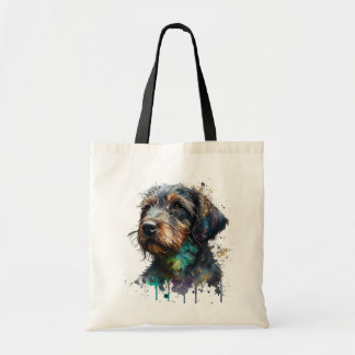 Tote Bag Joli Dachshund À poils durs Puppy Watercolor Art