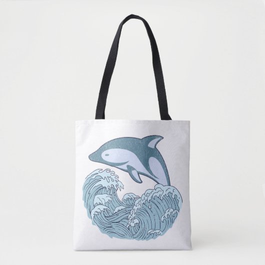 Tote Bag Joli dauphin bleu (Devant)