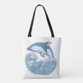 Tote Bag Joli dauphin bleu (Dos)