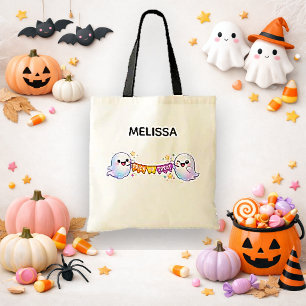 Tote Bag Joli design kawaii de fantôme pastel pour Hallowee