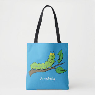 Tote Bag Joli dessin animé de chenille verte mignonne