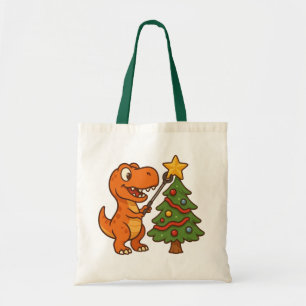 Tote Bag Joli dinosaure avec sapin de Noël