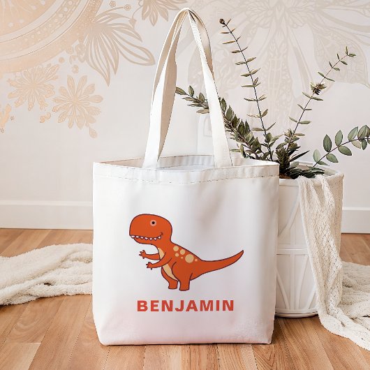 Tote Bag Joli Dinosaure Orange