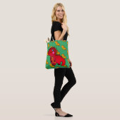 Tote Bag Joli Dinosaure Rouge Trex (Sur le modèle)