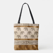 Tote Bag Joli Eléphant Or Tiger Chic Monogramme élégant (Dos)