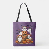 Tote Bag Joli Fantômes D'Halloween En Coquette Bows Et Citr (Dos)