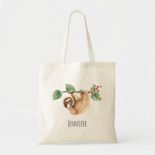 Tote Bag Joli fentes accroché à l'aquarelle vers le bas