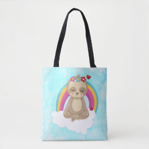 Tote Bag Joli fentes Brown, Méditant sur un nuage