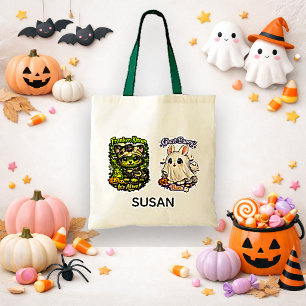Tote Bag Joli Franken-Kitten vert kawaii pour la chasse aux