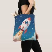 Tote Bag Joli fusée spatiale décollant (De près)