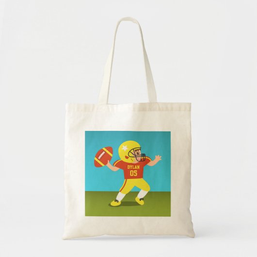 Tote Bag Joli garçon de football avec casque étoilé (Devant)