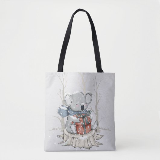 Tote Bag Joli Gray Koala Winter Snowfall Fourre-tout (Devant)