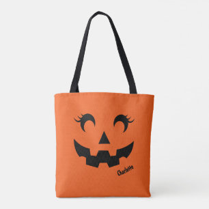 Tote Bag Joli Halloween Jack O'Lantern Citrouille Orange