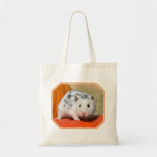 Tote Bag Joli Hamster syrien blanc noir tacheté drôle anima (Devant)