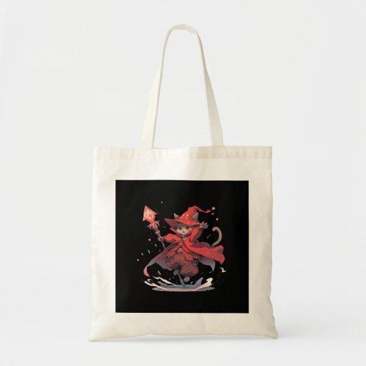 Tote Bag Joli Héros Chat Mage Rouge (Devant)