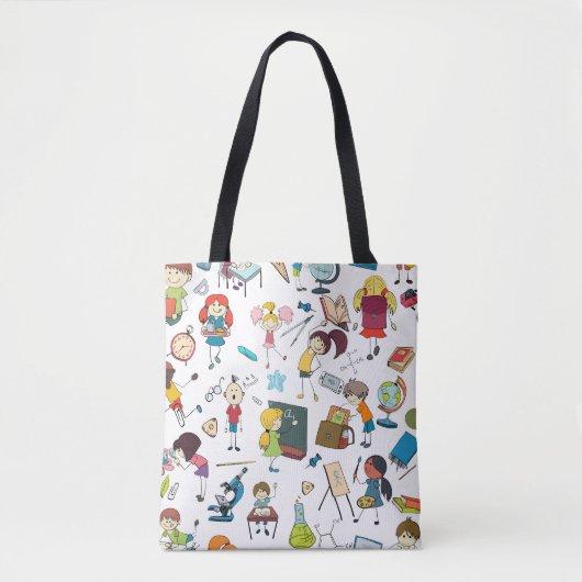 Tote Bag Joli Illustré Retour à l'école (Devant)