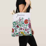 Tote Bag Joli Jardin Fleur Orné Art Personnalisé<br><div class="desc">Design floral assez complexe sur fourre-tout d'été avec personnalisation optionnelle.</div>
