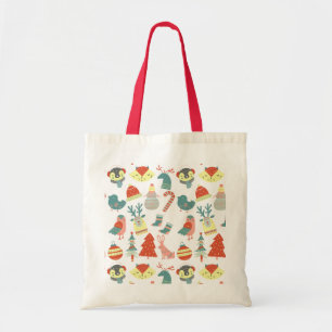Tote Bag Joli Joyeux Noël Animal Tree Motif de neige