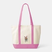 Tote Bag Joli lapin blanc lapin Orange Noeud pouces vers le (Dos)