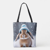 Tote Bag Joli lapin dans un Casquette Bobble Own ART Noël (Dos)