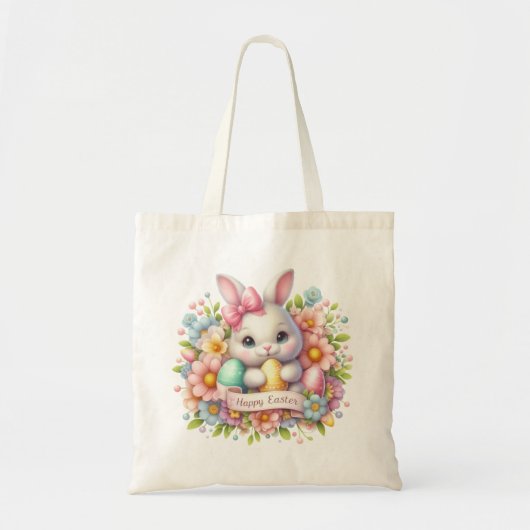 Tote Bag Joli lapin de Pâques (Devant)