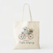 Tote Bag Joli lapin de Pâques à vélo (Devant)