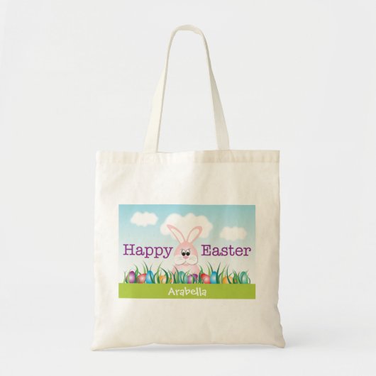Tote Bag Joli lapin de Pâques Joyeux Pâques (Devant)