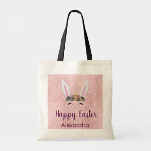 Tote Bag Joli lapin de Pâques rose pâle