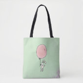 Tote Bag Joli lapin tenant un ballon (Devant)