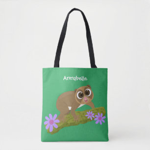 Tote Bag Joli lenteur loris sur dessin de branche